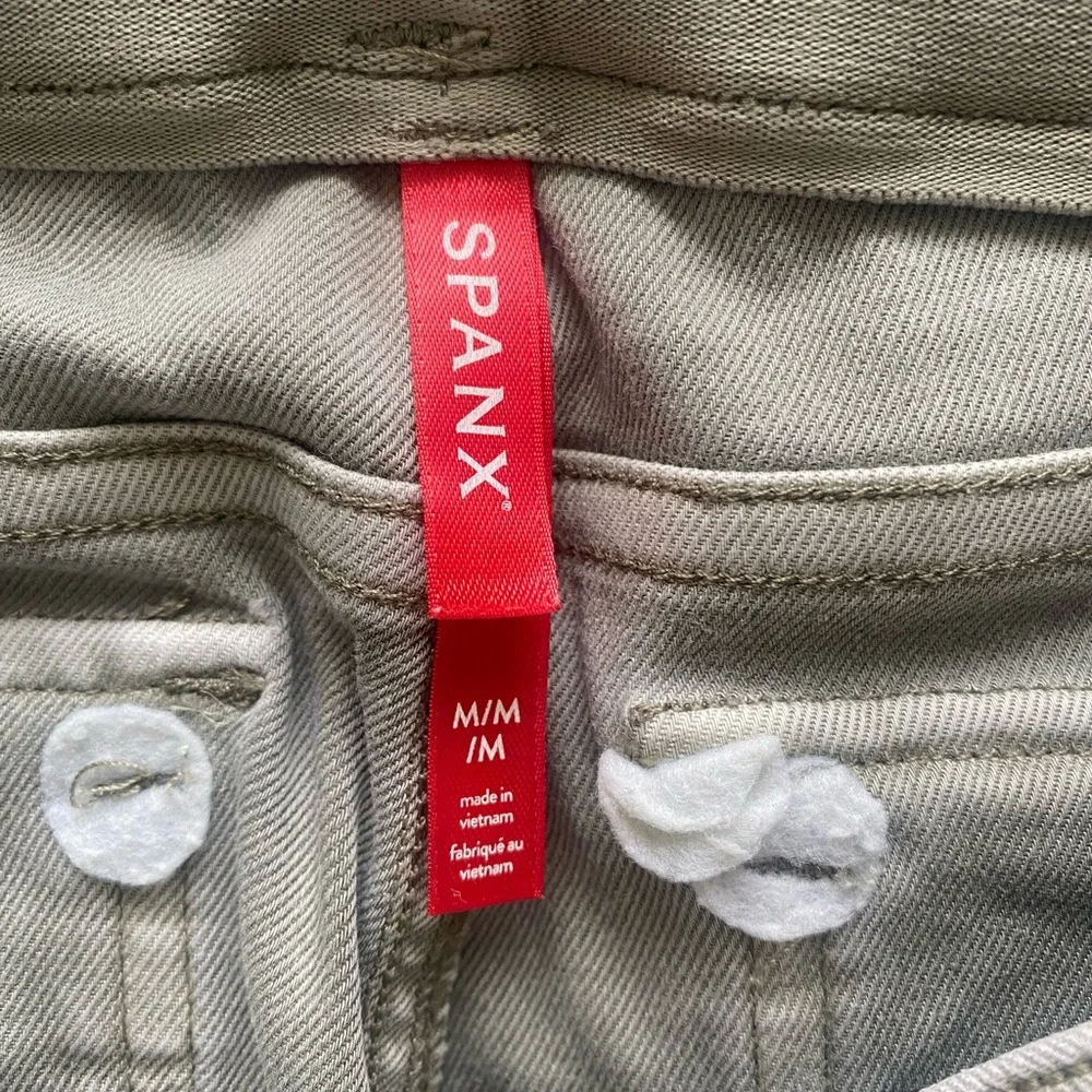 SPANX Light Green Wide Leg Cropped Utility Pants - Picture 4 of 11